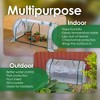 Garden Elements Indoor/Outdoor Metal Frame, Plastic Covered Cloche Round Tunnel Greenhouse with Mesh Vents, White, Mini, 47” - 2 of 4