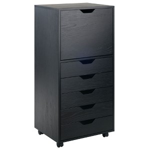 Munora Halifax - 5-Drawer Tall Storage Cabinet with Locking Casters - 19.21"W x 15.98"D x 41.49"H - Black - 1 of 4