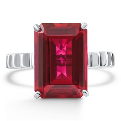 Pompeii3 14x10mm Ruby Jasmine Ring 14k White Gold Lab Created