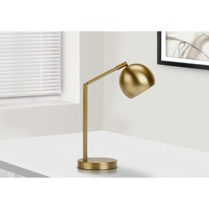 Monarch Specialties Lighting 19inchH Table Lamp Gold Metal Gold Shade Contemporary - 1 of 4