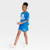 Girls' PlayStation Dreamy Fleece Jogger Shorts - Light Blue - 3 of 3