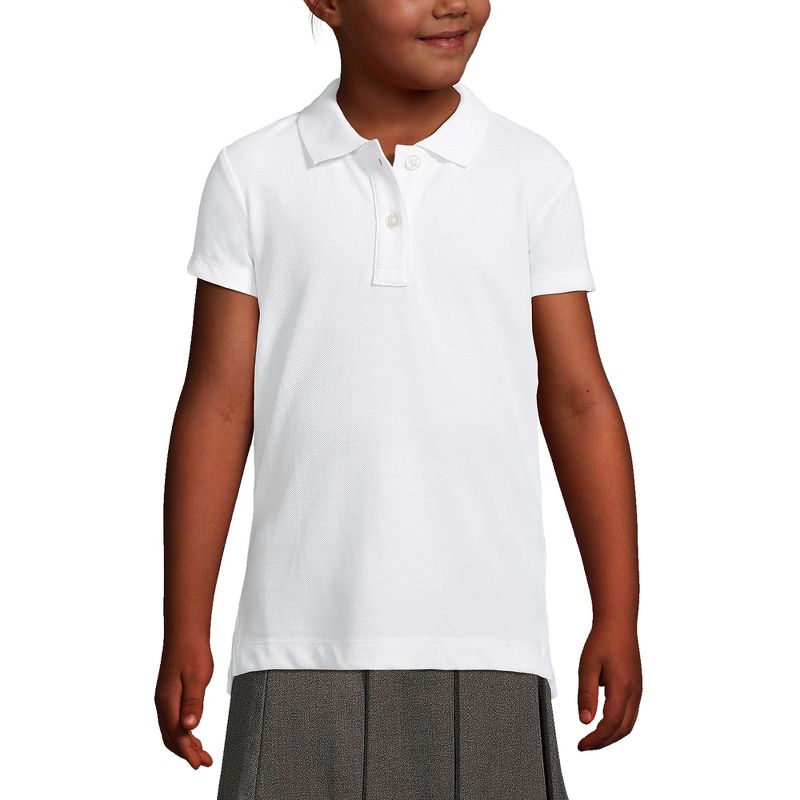 Lands' End School Uniform Kids Short Sleeve Feminine Fit Mesh Polo Shirt, 3 of 4