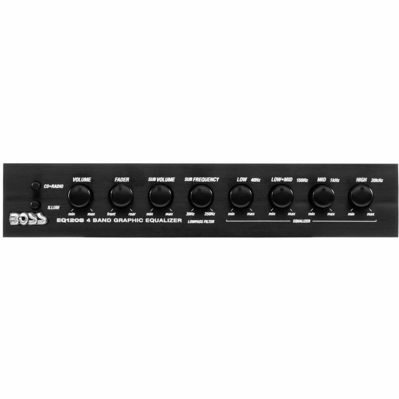 NEW BOSS EQ1208 4-Band Preamp Car Audio Equalizer w/ Subwoofer Sub Output EQ Out, 1 of 7