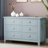 RISOKEYS Mid Century Modern ,Wood 6 Drawer Dresser,Retro Shell Handle,Applicable to Dining Room,Living Room,Kitchen Corridor,Grayish Blue - 4 of 4