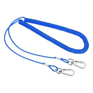 Unique Bargains Heavy Spring Safety Extension Cord Retractable Fishing Coiled Lanyard 1 Pc - 1 of 4