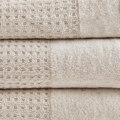 Natural Cotton Waffle Weave Hand Towels Set of Six