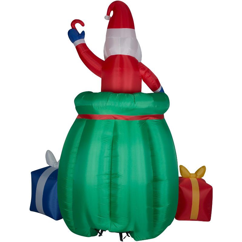 Gemmy Giant Animated Christmas Airblown Inflatable Santa in a Gift Bag, 10 ft Tall, Green, 3 of 5