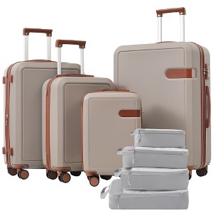 4 PCS Expanable Luggage Set with Compression Packing Cubes, Suitcase with TSA Lock and 360° Spinner Wheels, 16"+20"+24"+28" - ModernLuxe - 1 of 4