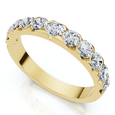 Pompeii3 .85Ct Diamond Wedding Anniversary Stackable Wave Bezel Ring 14k Gold or Platinum