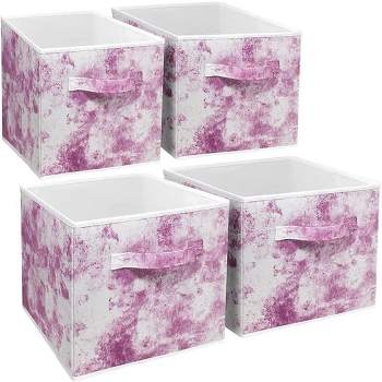 Spring Floral Storage Basket Waterproof Cube Storage Bin Organizer with  Handles, Pink Ombre Cherry Blossoms Collapsible Storage Cubes Bins for  Clothes