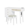Okak 33.9" Mirrored Makeup Vanity Desk with Mirror, Console Vanity Table with 2 Big Drawers, Charging Station & Open Shelf for Bedroom - 4 of 4
