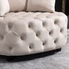CAVINAS Chesterfield Single Sofa Chair, Modern Velvet Upholstered Accent Chair with 3 Pillows, Classical Barrel Chair Couch for Living Room - 4 of 4