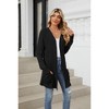 Women's Ribbed Long Sleeve Cardigan, Casual Knit Open Front Sweater with Pockets - 2 of 4