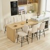PAGED Velvet Bar Stools Set of 2, Modern Elegance Counter Stools with Adjustable Iron Feet, Bar Chairs for Home Pub - 2 of 4