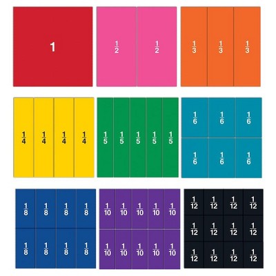 Learning Resources Double-Sided Magnetic Fraction Squares, 51 Pieces