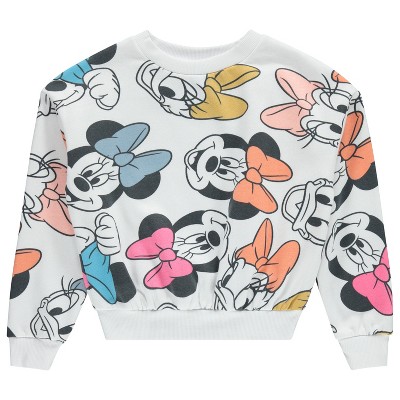 Girls Mickey Mouse Fashion Crewneck Sweatshirt - Collegiate Athletic Crewneck Sweatshirt - Mickey & Minnie Sweatshirt