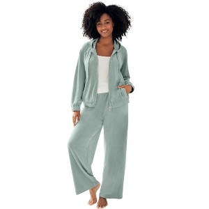 ellos Plus Size Velour Hooded Sweatshirt - 1 of 4
