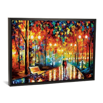 40" x 26" Rain's Rustle by Leonid Afremov Framed Canvas Print Black - iCanvas