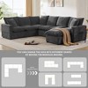 110" Modern 7-Seat U-Shaped Modular Sectional Sofa with 2 Pillows, Chenille Upholstered 7-Piece Free Combination Couch Set - 2 of 4