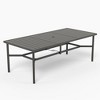 Captiva Designs 9pc Spacious Slat-top Rectangle Metal Table with Umbrella Hole & Black Textilene Reclining Foldable Chairs - 2 of 4