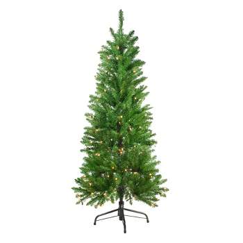 Northlight 4.5' Pre-Lit White River Fir Artificial Pencil Christmas Tree - Clear Lights