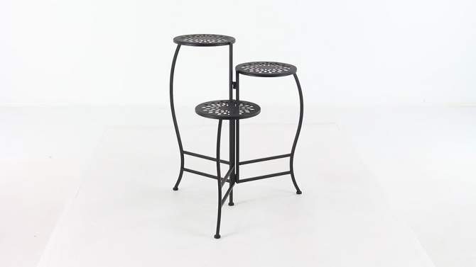 24&#34; Modern 3-Tier Folding Novelty Plant Stand Black - Olivia &#38; May, 2 of 7, play video