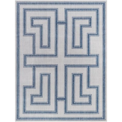 Mark & Day Sylvia 5'3"x7' Rectangle Woven Indoor and Outdoor Area Rugs Ivory/Navy