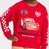 Toddler Boys' Disney Cars Lightning McQueen Valentines Fleece Sweatshirt - Red - 2 of 4