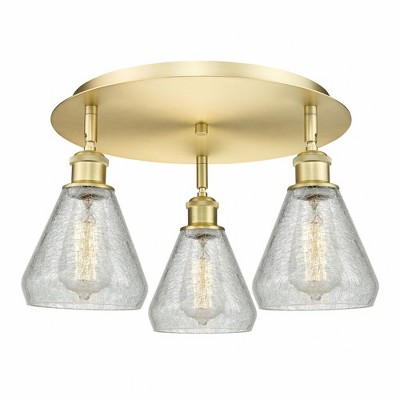 Conesus - 3 Light Flush Mount In Industrial Style-9.25 Inches Tall and 17.75 Inches Wide