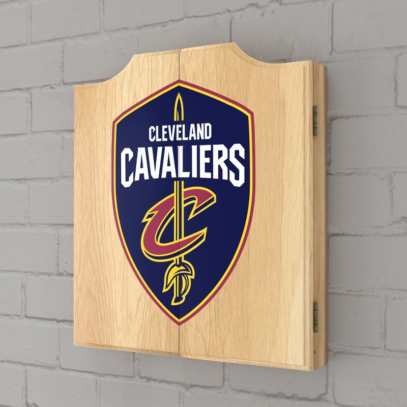 Cleveland Cavaliers Logo Dart Board Cabinet Set, 2 of 6
