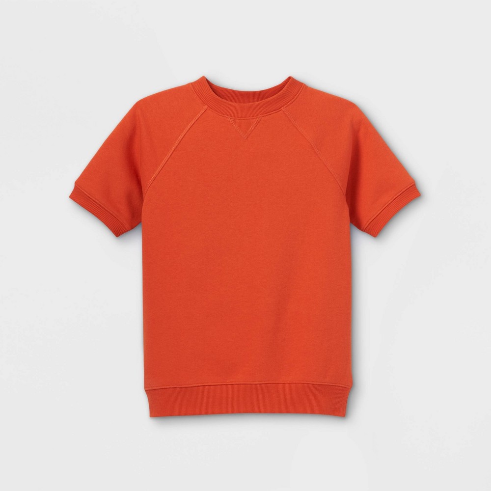 size large Kids' Short Sleeve Pullover Sweatshirt - Cat & Jack Orange L