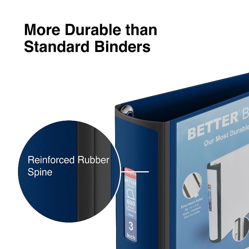 Staples Better 3-Inch D 3-Ring View Binder Blue (15127-CC) 702875, 5 of 9