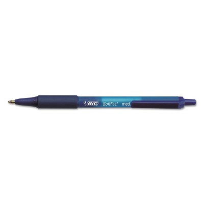 Bic Soft Feel Retractable Ballpoint Pen Blue Ink 1mm Medium Dozen SCSM11BE