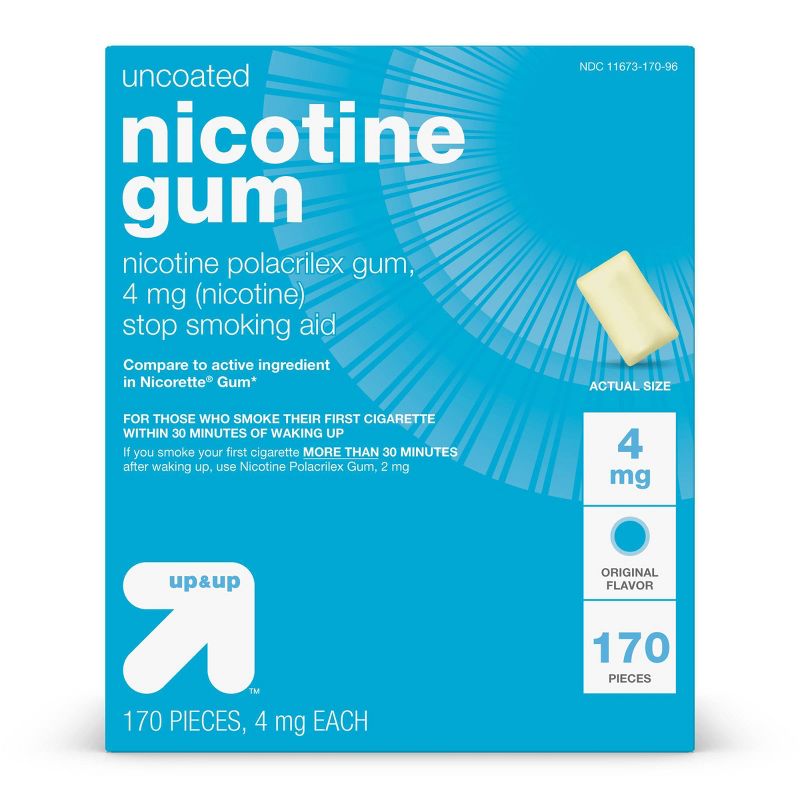 Nicotine 4mg Gum Stop Smoking Aid - Original - up & up™, 1 of 10