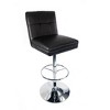 Sloan Adjustable Faux Leather Swivel Barstool Black - Boraam: Chrome Base, Counter to Pub Height - 3 of 4