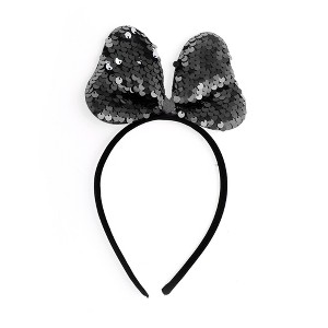 Unique Bargains Sequined Handmade Bow Headband for Halloween 1 Pc - 1 of 4