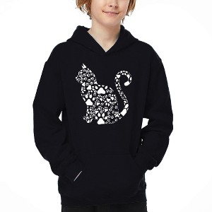 LA Pop Art Cat Claws - Boy's Word Art Hooded Sweatshirt - 1 of 4