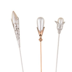Anna-Kaci Classic Vintage 3Pcs Hat Pin Set with Rhinestone Teardrop and Pearl Accents for Scarves Lapels and Hat Accessories - 1 of 4