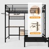 Okak Twin Size Metal L-Shaped Bunk Bed with Storage & Desk Station,Contemporary Bed Frame for Bedroom,Apartments - 4 of 4