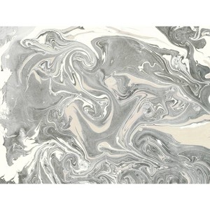 Acrylic Pour Peel and Stick Wallpaper Mural Gray - RoomMates: Reusable Vinyl, Modern Abstract Decor, Self-Adhesive - 1 of 4