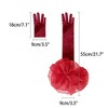 INSPIRE CHIC Women's Velvet Tulle Puff Oversized Ruffled Opera Gloves - 2 of 4