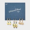Lemon Crab and Bella Vita Charm Hoop Earring Set 3pc - Universal Thread™ Gold - 2 of 3