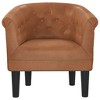 vidaXL Tub Chair, Brown Faux Leather - Comfortable Button-Tufted Accent Chair for Living Room & Office - 3 of 4