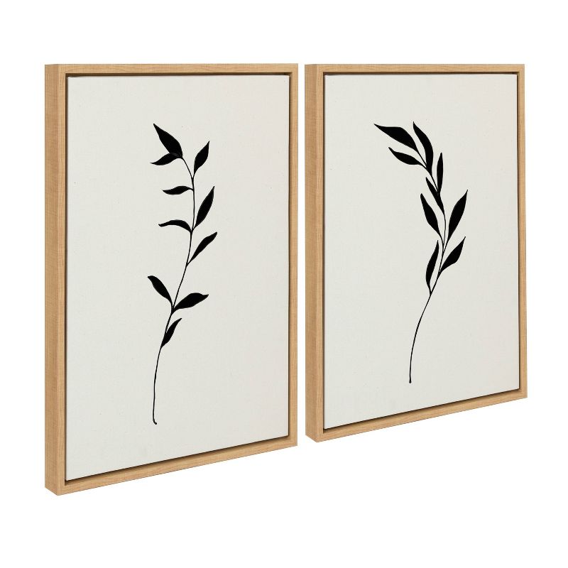(Set of 2) 18&#34; x 24&#34; Sylvie Minimalist Botanical Framed Canvas Set Natural - Kate &#38; Laurel All Things Decor, 3 of 8