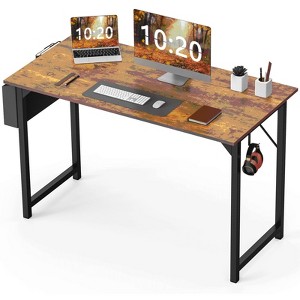 MAYEERTY 30in Computer Desk with Storage, Modern Writing Desk with Fabric Drawers for Home Office, Rustic - 1 of 4