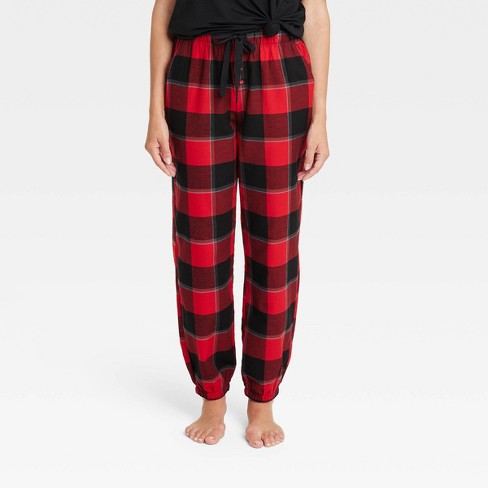 Women's Flannel Jogger Pants - Stars Above™ Red/Black XXL
