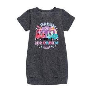 - Little Tikes - I Dream of Ice Cream Graphic Short Sleeve Fleece Dress - 1 of 3