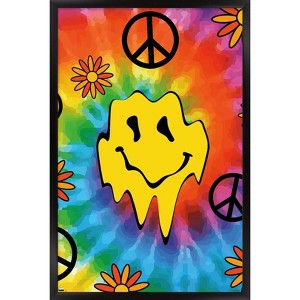 Trends International Groovy Melting Smile Face Framed Wall Poster Prints - 1 of 4