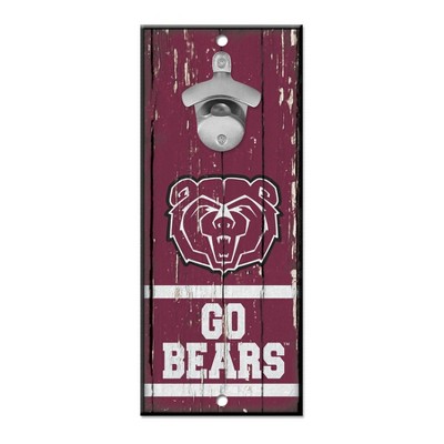 NCAA Missouri State Bears 11"x5" Bottle Opener Wood Sign