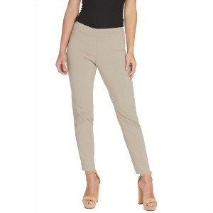 Women's Faux Pocket Ankle Pants - Slimsation By Multiples - 1 of 3